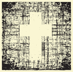 Poster - cross on grunge background texture