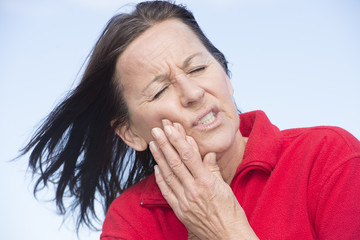 Wall Mural - Woman suffering painful toothache