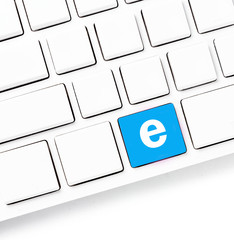 Fototapete - Computer keyboard with  blank keys and email or internet  sign.