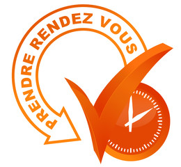 Wall Mural - prendre rendez vous sur symbole validé orange