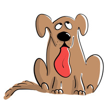 Brown Dog With Big Tongue