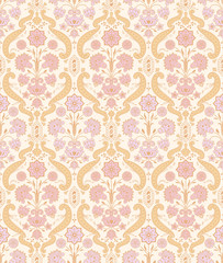 Wall Mural - Seamless ornamental vintage pattern with stylized flowers.