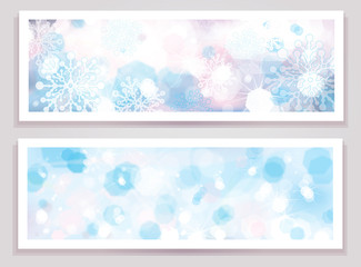 Canvas Print - vector winter glitter banners.