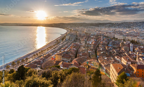 Cuadros en Lienzo View of Nice city - Cote d'Azur - France