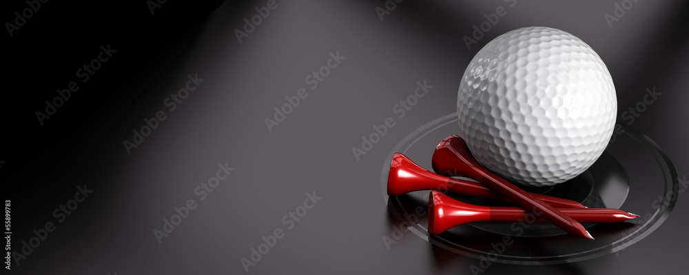 Golf Ball and Tee - obrazy, fototapety, plakaty 