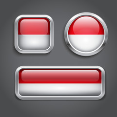 Fototapete - Indonesia flag glass buttons