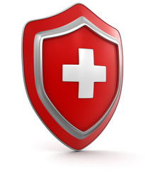 Fototapete - Shield with cross (clipping path included)