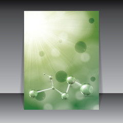 Wall Mural - Molecule green background