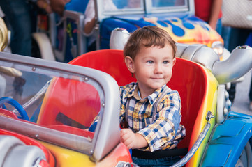 Riding a car