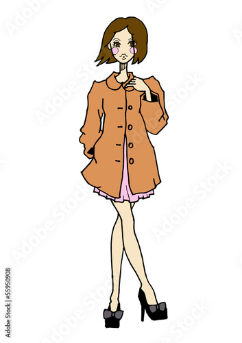 足を交差させて立つコートの女性 Stock Illustration Adobe Stock 足を交差させて立つコートの女性 Stock Illustration Adobe Stock