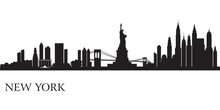 New York City Skyline Silhouette Background