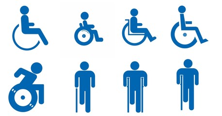 Sticker - Personnes handicapées en 8 icônes	