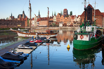 Poster - Old Town of Gdansk Skyline and Marina