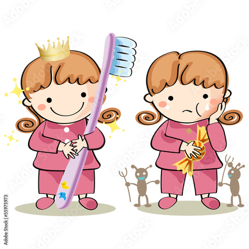 歯磨き 虫歯 かわいい イラスト Stock Vector Adobe Stock