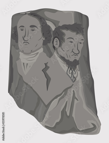 Fotografia Washington and Lincoln - Mount Rushmore Style Sculpture