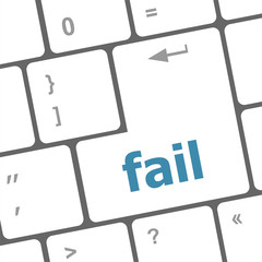 Poster - fail word on key showing fail failure mistake or sorry concept
