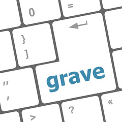 Poster - grave button on computer pc keyboard key