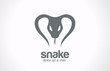Logo Snake silhouette vector design. Tattoo reptile