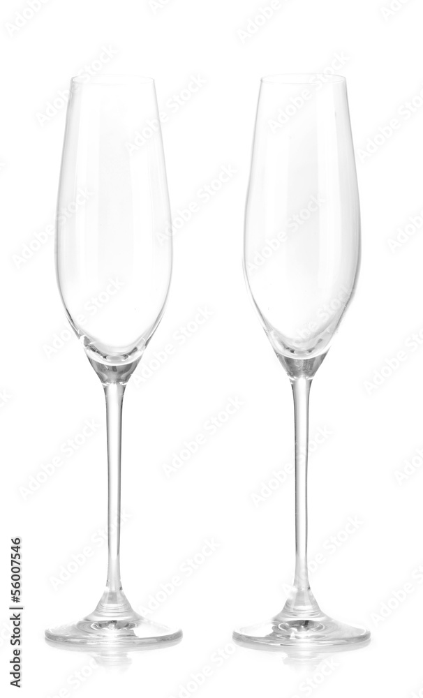 Champagne glasses, isolated on white