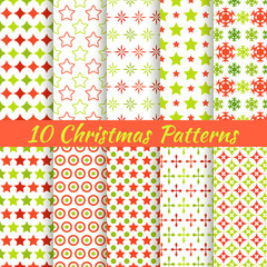 Wall Mural - christmas different vector seamless patterns (tiling).