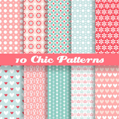 Wall Mural - chic different vector seamless patterns (tiling).