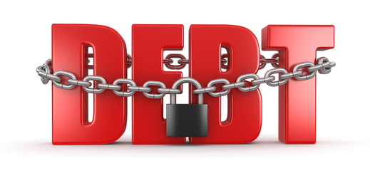 Poster - debt and lock (clipping path included)