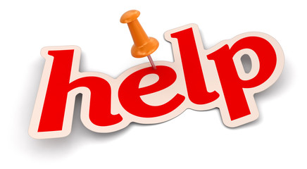 Poster - Push Pin and Help (clipping path included)