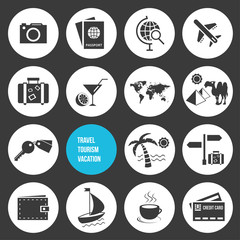 Poster - Vector Travel and Tourism Icons Set