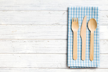 set of wooden cutlery