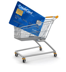 Poster - Shopping Cart and Credit Card (clipping path included)