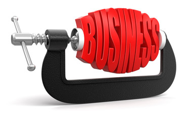 Poster - Business in clamp (clipping path included)