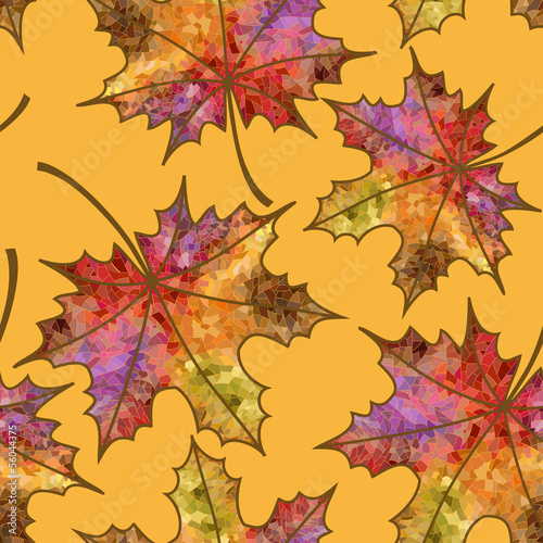 Naklejka na szybę Seamless pattern of autumn maple leaves