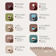 Coffee vector icon set menu. Buttons for web and apps.