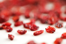 Organic Pomegranate Seed Berries  Against A White Background