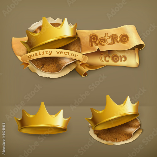Golden crown, icon