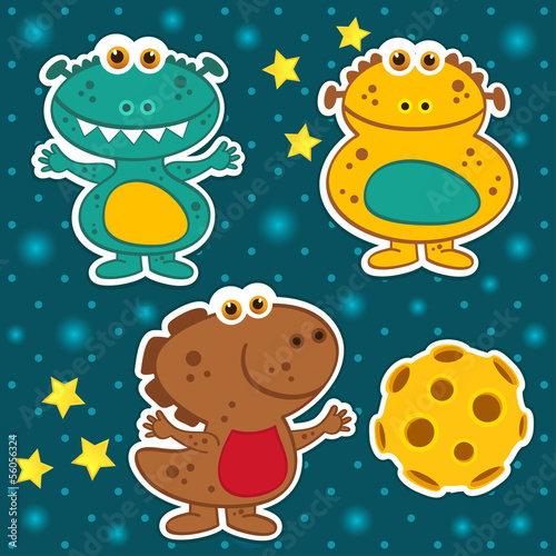 Plakat na zamówienie icon set alien - vector collection illustration