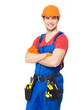 Portrait of smiling handyman with tools