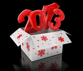 Poster - New year 2013 in box (clipping path included)