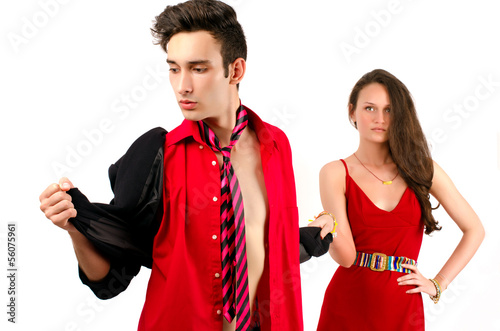 Fotografia, Obraz Man trying to impress a beautiful woman