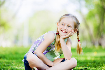 Wall Mural - Little girl in park