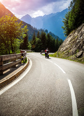 Wall Mural - Bikers on mountainous race