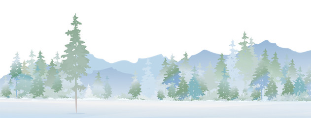 Wall Mural - vector of winter landscape.