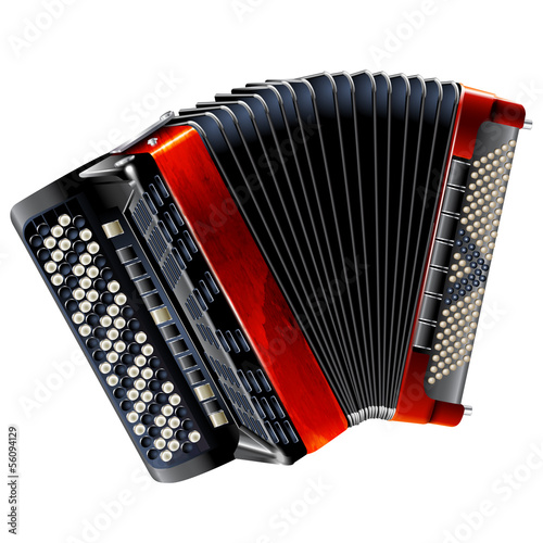 Fotografía Classical bayan (accordion), isolated on white background