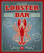 Vintage Lobster Bar Poster Design