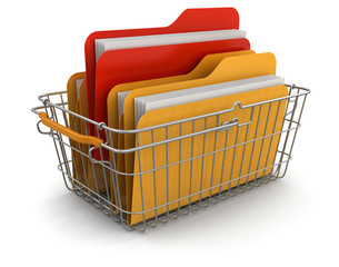 Poster - Shopping Basket and Folders (clipping path included)