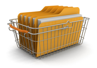 Poster - Shopping Basket and Folders (clipping path included)