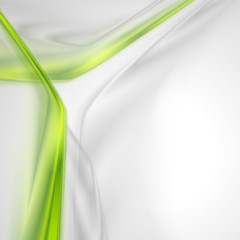 Fototapete - Abstract gray waving background with green element