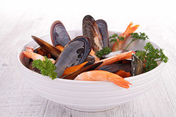 Poster - mussel,clam and shrimp soup