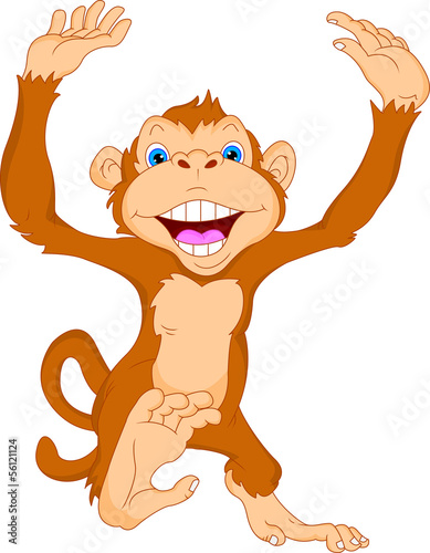 Naklejka na kafelki cute monkey cartoon