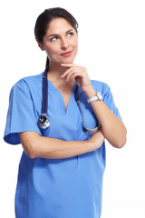 Sticker - Nurse in uniform with stethoscope